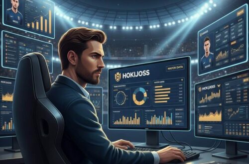 Pemain taruhan bola menganalisis statistik tim dan data pertandingan secara profesional di HOKIJOSS.