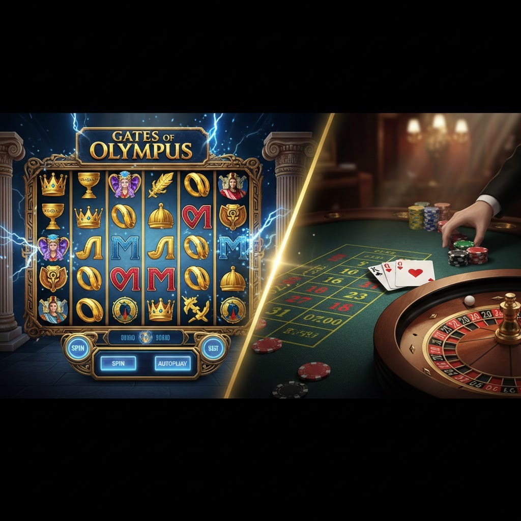 Perbandingan Gates of Olympus slot dengan permainan casino online